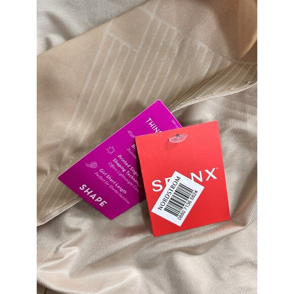 Spanx Thinstincts 2.0 High-Waisted Mid-Thigh Girl Shorts Sz XL Shapewear Beige - Picture 4 of 5